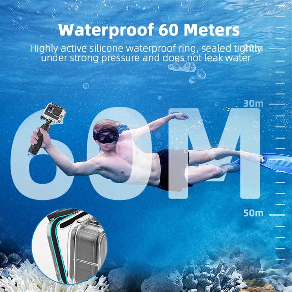 M05K 60M Su Geçirmez Kılıf GoP - Underwater Camera incelemesi ve fiyatı